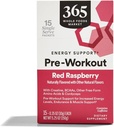 365 by Whole Foods Market, Pre- Workout Energy Support with Caffeine, Single-Serve Packets, Red Raspberry, 15 Count