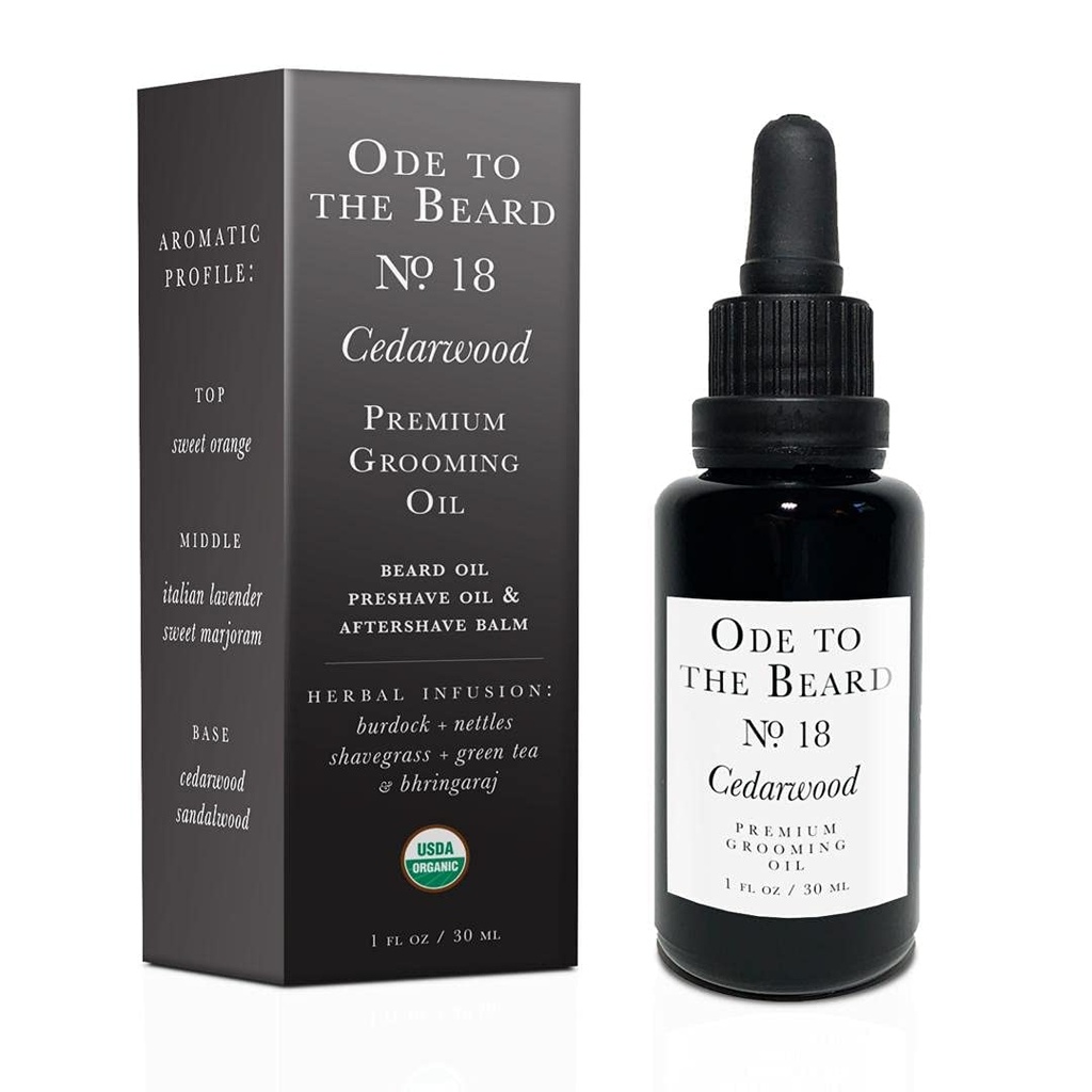 Vegan Mia - USDA Organic Cedar- Scented Beard Oil for men, 3-in-1 Premium Grooming Oil with Argan Oil, Jojoba and More, For Beard Growth and Maintenance - Ode To The Beard Cedarwood Beard Oil, 1 fl oz