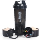 VECH Shaker Lahvičky pro proteinové směsi Cvičení Shaker Leak Proof vodní láhev Non Slip 3 Layer Twist Off 3 OZ s Pill Tray pro skladování protein prášek Shake Lahvička 16 OZ Shake Cup (Black)