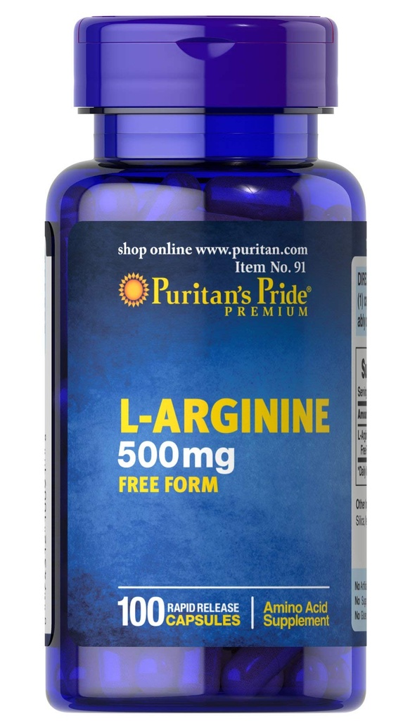 Puritan 's Pride L- Arginine 500 mg, Heart Health Support, 100 Počet