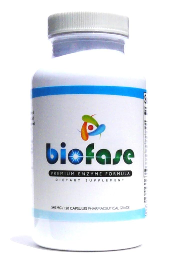 Biofase- Premium- Enzyme- Formule 120 Kapsle - Biofilm Defense & Digestion - Systémové enzymy na podporu střevní zdraví - Žádné Fillers!