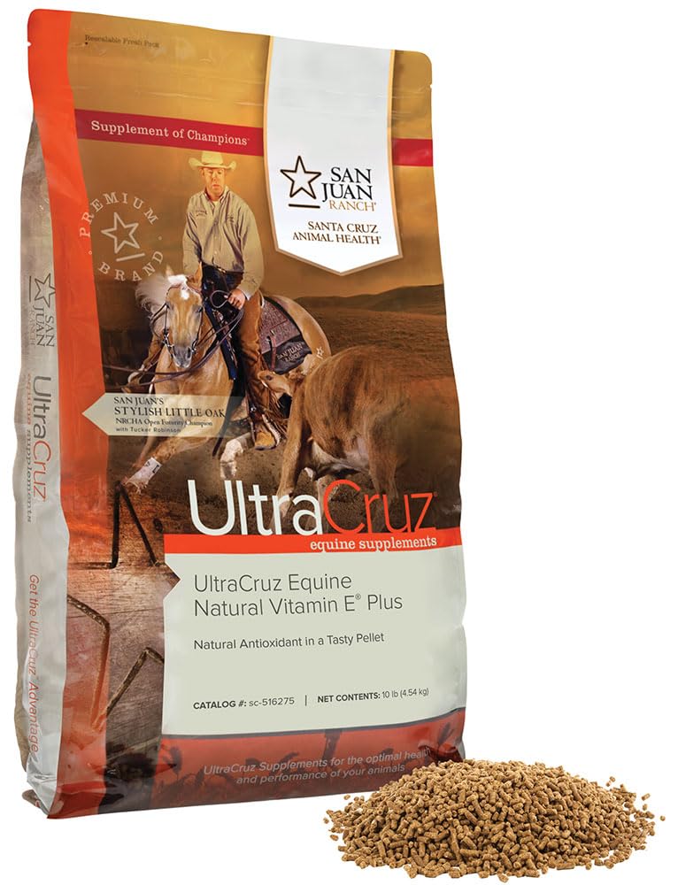 UltraCruz - sc- 516275 Hovězí přírodní vitamín E Plus doplněk pro koně, 10 liber, Pellet (66 denní dodávka)