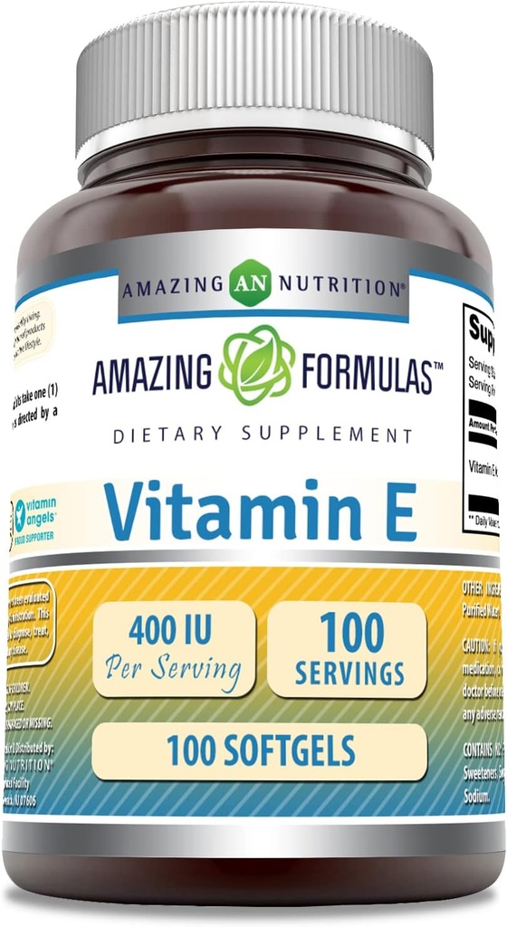 Úžasný vitamin E 400 IU per Serving Supplement CLAS124; Non- GMO CLAS124; Gluten Free (100 Softgels)
