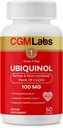 Ubiquinol 100MG Active & Non- Oxidized (Reduced) Forma CoQ10 -Silný antioxidant doplněk stravy, podporuje zdraví, zdravý cholesterol - 60 Softgels by CGM Labs