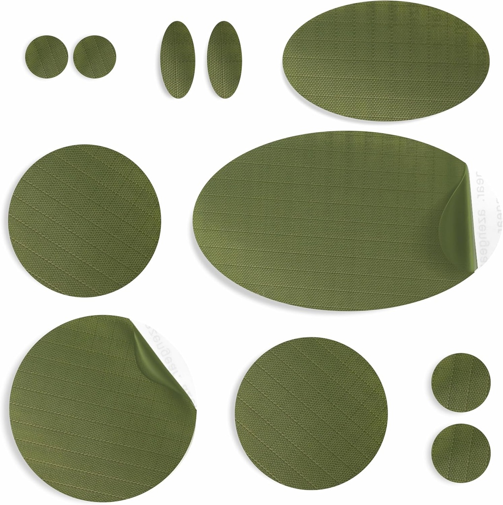aZengear opravy Záplaty pro Jackets, Stant, Shoe Toe, Air Mattress, Nafukovací, PVC Gear - vodotěsné, Self-Adhesive, Teard- Cold-Heat- Resistant, Down Puffer Coat (11 Pcs, Olive)
