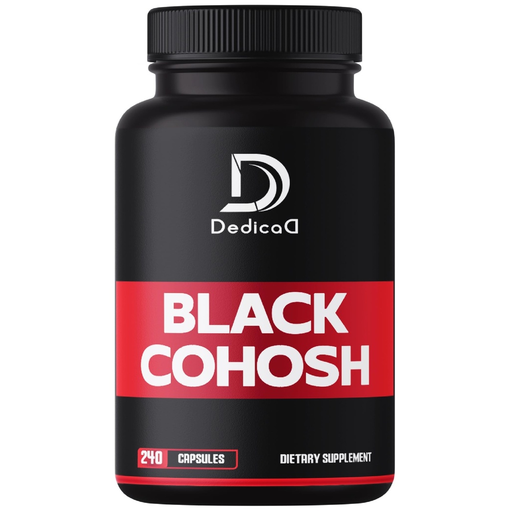 1000mg Black Cohosh pro Menopauze Hot Flashs - 240 Kapsle pro 4- měsíční zásobování - Podpora pro řízení těla, Zdraví a imunitní systém žen