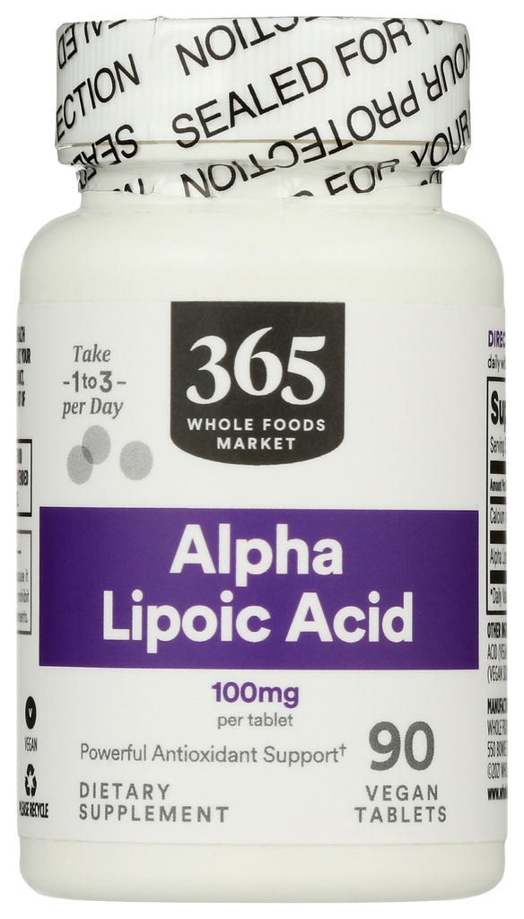 365 od Whole Foods Market, Alpha Lipoic Acid 100mg, 90 Count