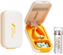 Pill Cutter 124; Nejlepší Pill Cutter pro malé nebo velké pilulky 124; Design v USA Cuts Vitamins Cutter 124; Pill Splitter s Crystal Acryl Pill Box