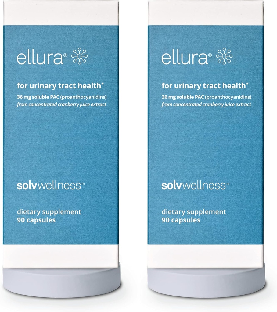ellura Solv Wellness Klinicky osvědčený doplněk: Získejte před UTIs 36 mg 100% biologicky dostupné PAC, 180 Kapsle