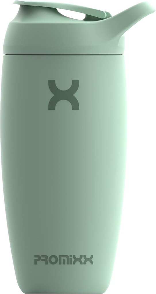 Promixx Pursuit Shaker Bottle Izolated Stainless Steel Water Bottle and Shaker Cup, 18oz, Seagrass Green