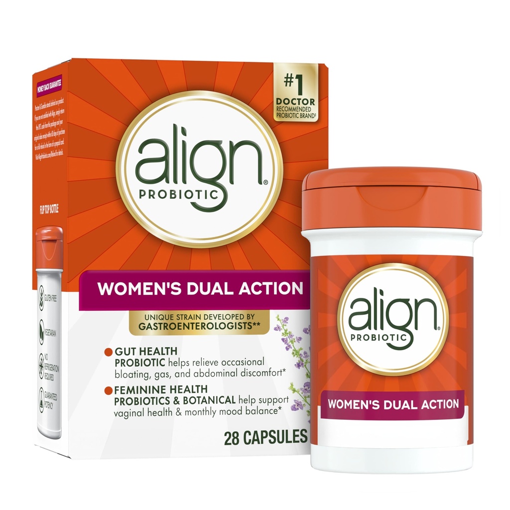 Align Probiotic, Womens Dual Action, Vaginální Probiotika pro ženy, Womens Probiotic pro Vaginal Health Support, s Probiotika pro stravitelné zdraví, 28 Probiotické kapsle