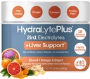 Hydralytová jaterní podpora + Electrolyte Mix s Mlékem Thistle, Kurkuma, Zázvor, Pružná hruška, Zelený čaj extrakt připravený pro rychlou rehydrataci, (Krvavá zázvor, 40 Serve Tub)