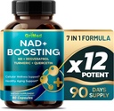 GriMed NAD + Boosting 16,550mg- x12 Power with NR + Resveratrol Turmeric + Quercetin - Cellular Energy, Cellular Opravy, Zdravé stárnutí - USA Made & Tested (90 Počet (balení po 1))