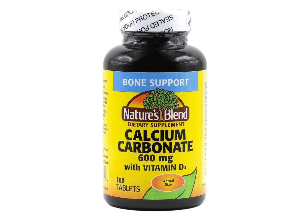 Přírodní karbonát vápenatý 600 mg se 100 tabletami D3 400 IU (balení po 1), 079854016819