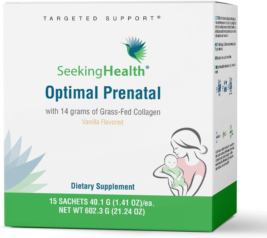 Hledání zdraví Optimální Prenatal s kolagen, Ženy Multivitamin s B12, L-5-MTHF, Cholin, Methylation Support, Podporuje plodnost a početí prostřednictvím těhotenství a kojení (15 Služeb)