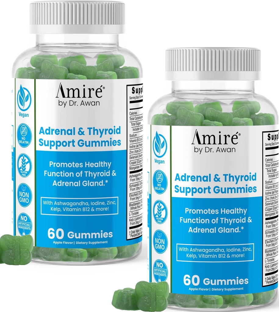 Mor od Dr. Awan štítné žlázy podpora gumy, Podporuje zdravé funkce štítné žlázy, Kelp, Selen & Ashwagandha na zlepšení energie, imunitu, metabolismus, 120ct, 60denní zásobování