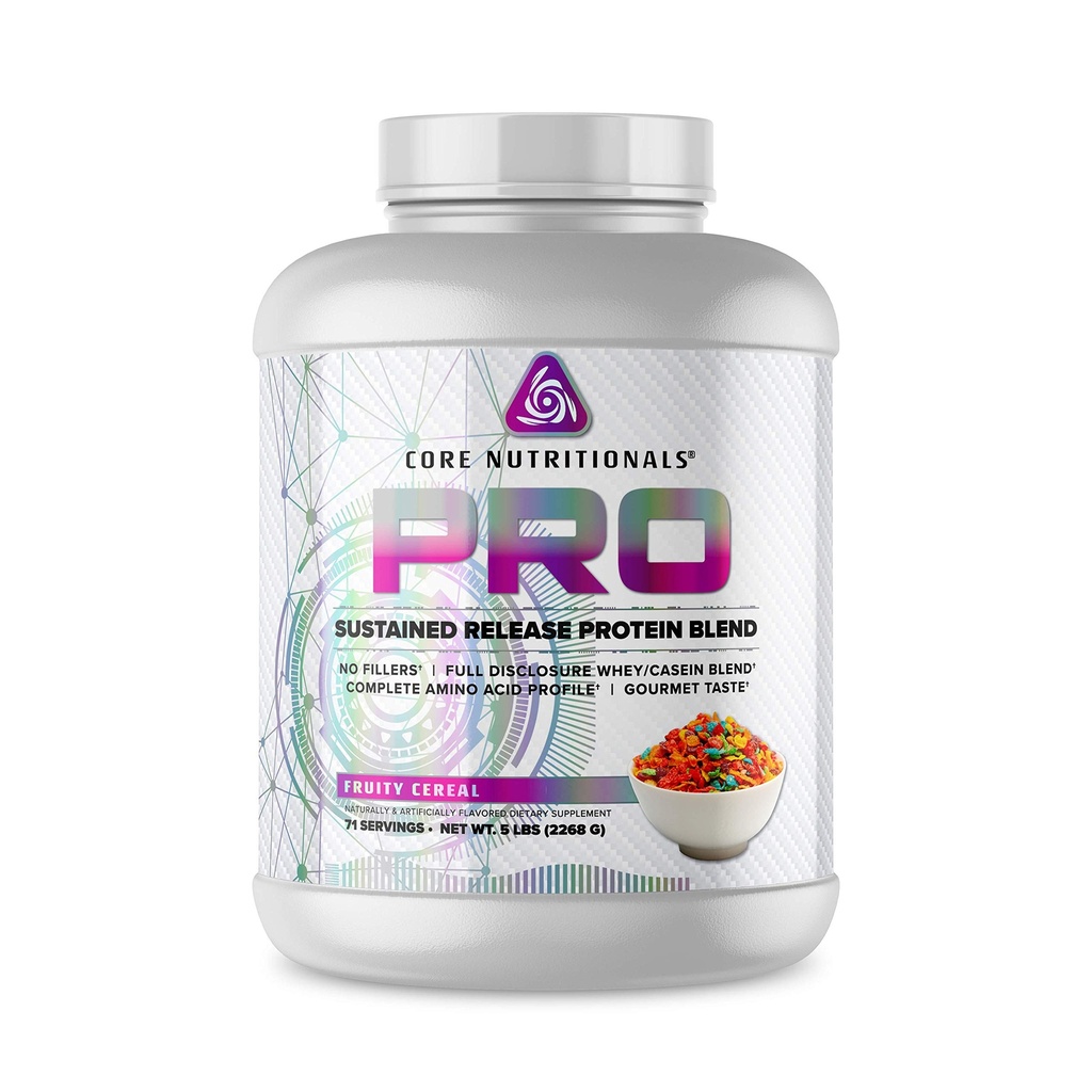 Jádro Nutritionals Pro Setrvalá uvolňování syrovátkové bílkoviny Blend 124; s trávicí Enzymy Blind 124; 25g Protein, 2g Karbs Blind 124; No Fillers Blind 124; 5 Pound (Fruity Cereal)