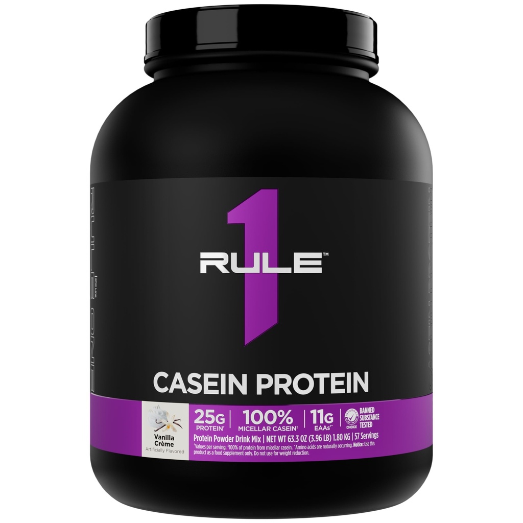 Pravidlo 1 Kasein Protein - 25g protein a 11g EAA Per Serving from Slow-Release Micelar Casein for Overnight Recovery and Setrvalá dodávka mezi jídly (4 litry *, Vanilla Crème)