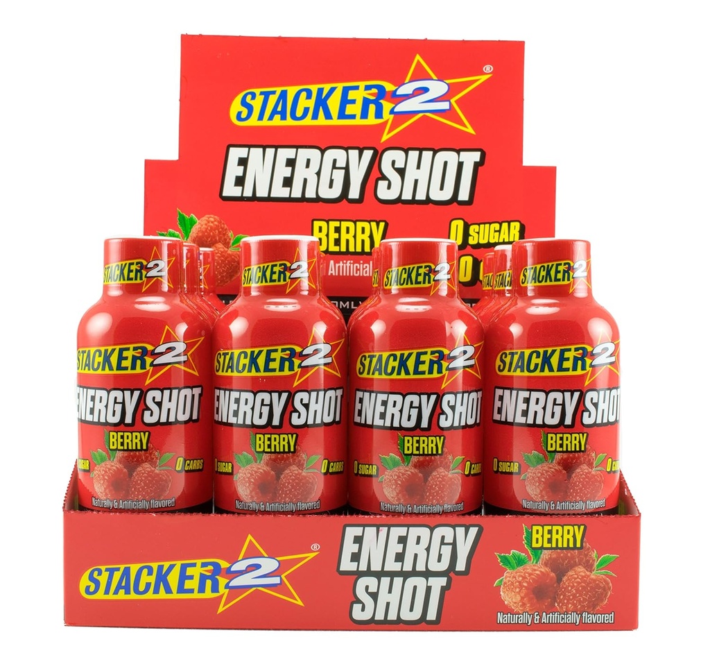 Stacker 2 Energy Shots, Berry, 12 Shots 2oz. Lahve