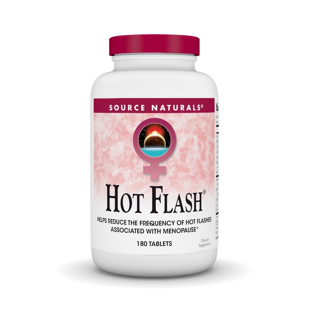 Zdroj Naturals Hot Flash - Pomáhá snížit frekvenci horkých záblesků spojených s menopauzou, Non- GMO Soy - 180 Tablety - 60 denní dodávky