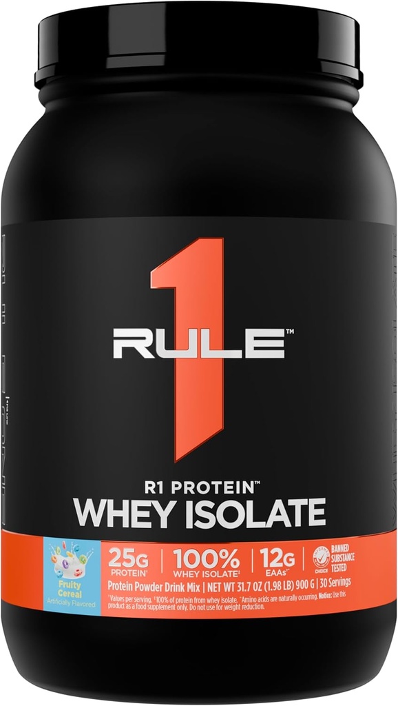 Článek 1 Protein R1 Syrovátka - 25g proteinu a 6g BCAA exkluzivně z izolovaných a hydrolyzovaných zdrojů pro rekuperaci (2 litry *, ovocné cereálie)