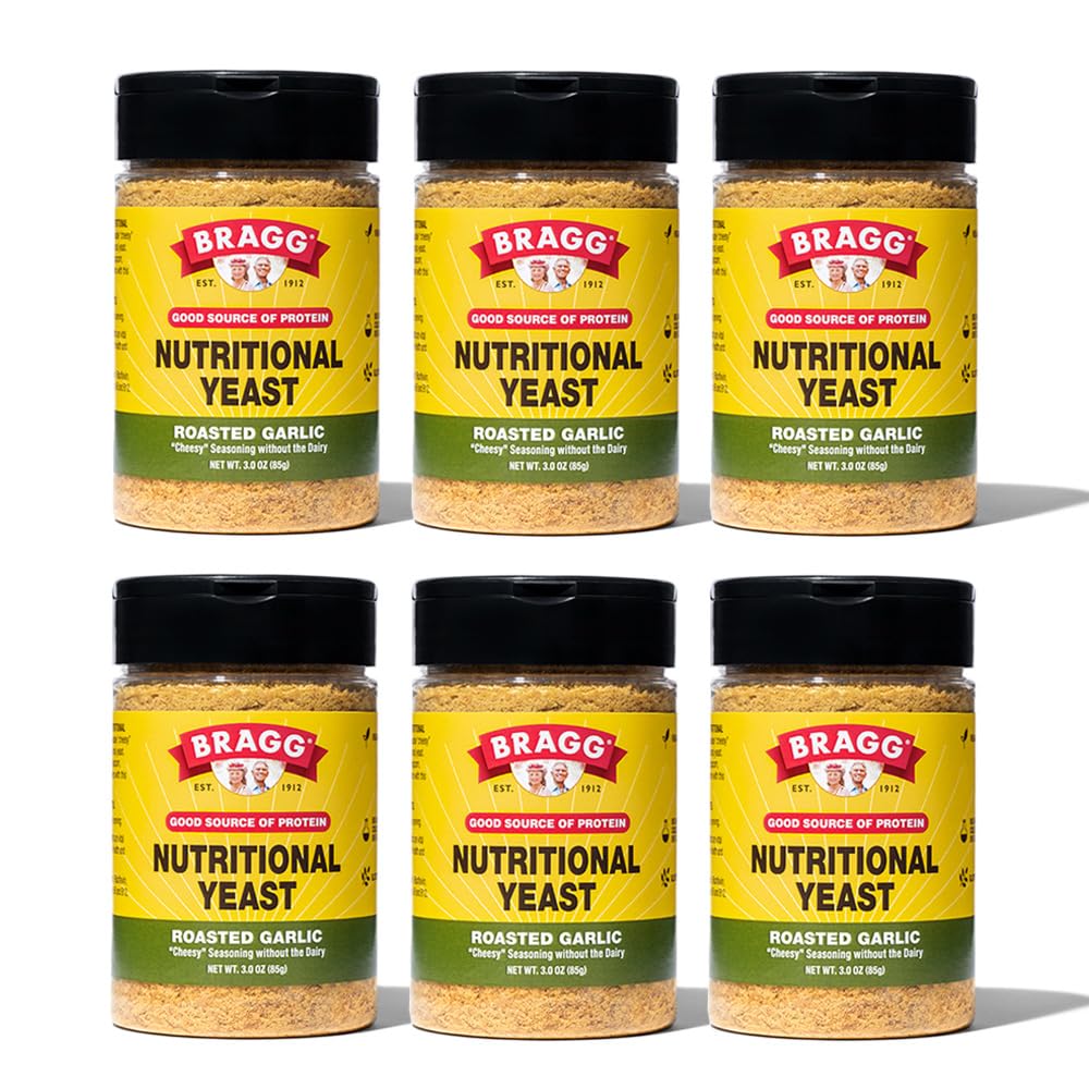Bragg Nutritional Yeast Pečené česnekové koření - (6 Pack) 3 oz - Dairy- Free Parmesan Cheese Substitute - Ideální pro saláty, těstoviny, Popcorn, a další