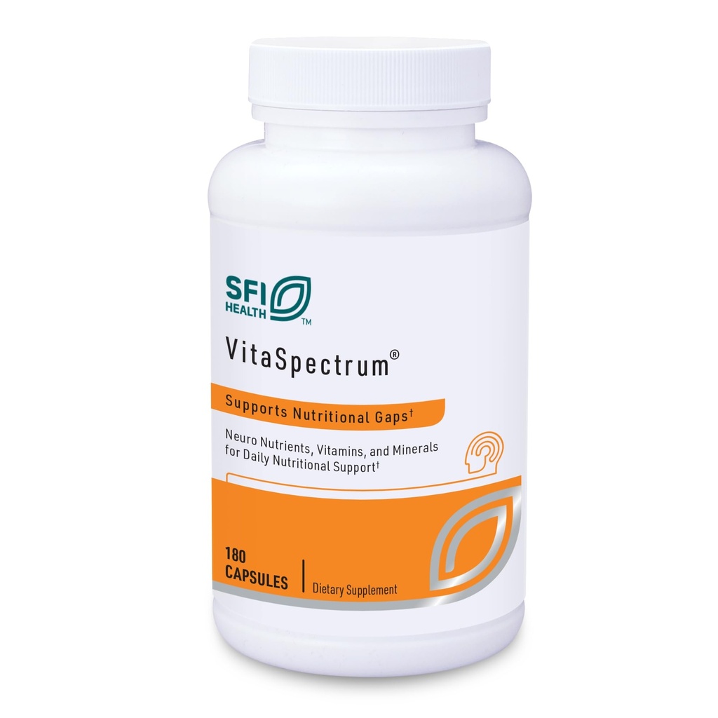 Klaire Labs SFI Health VitaSpectrum Kapsle - Multivitamin pro děti s 28 esenciální výživou včetně folátu, B12, B6, Antioxidanty, Vitamin E & D3 - No Copper or Iron, Gluten- Free (180ct)