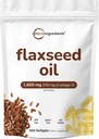 Flaxseed Oil 1400mg Softgels, 300 Counts CLAS124; w / 700mg ALA Omega 3, Cold Pressed, Rich in Fatty Acids, Alpha Linolenová kyselina, Podpora srdce zdraví a imunitního systému CLAS124; Non- GMO, No Gluten - 300 Služeb