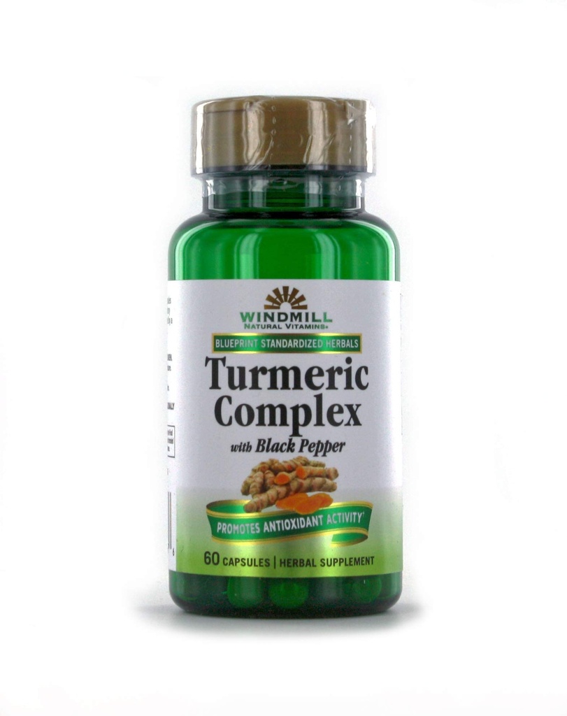 Větrný mlýn Komplex Turmeric 1500 Mg s černou pepřovou kapslí, 60.0 Počet