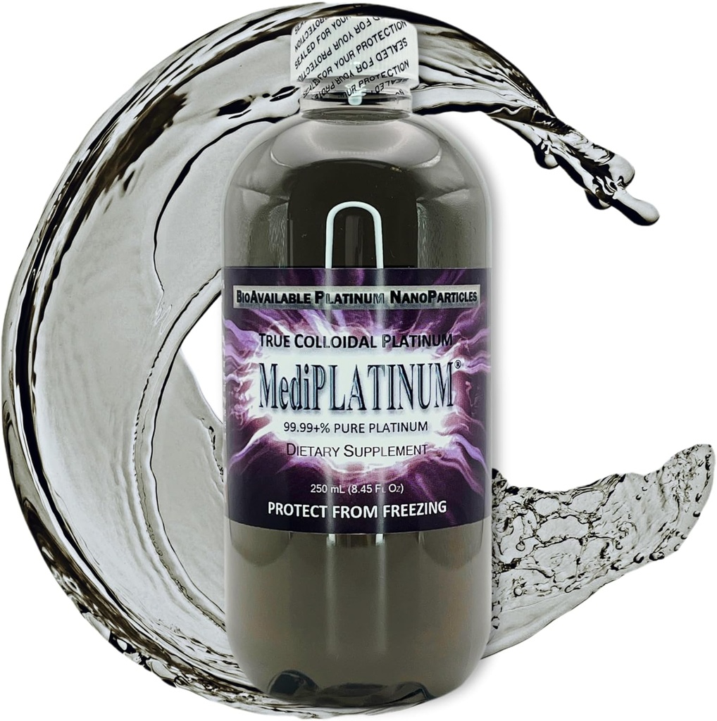MediPLATINUM True Koloidní Platinum Dietní dodatek - 250 ml (8.45 Fl Oz) v čiré BPA- zdarma plastová láhev