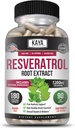 Kaya Naturals - Resveratrol Kapsle - Anti Aging Supplement - Antioxidanty s podporou mozku - Maximální výhody - 180 Veggies Kapsle