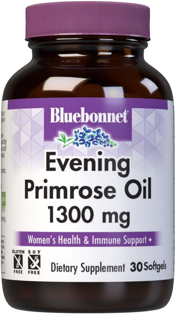 BlueBonnet Evening Primrose Oil Softgels, 1300 mg, 30 Počet