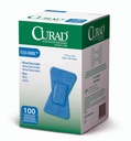 Curad Fingertip Adhesive Bandages, Food Service Blue Detectable Bandage, 100 Počet, Fingertip 1.75 "x 2" (Balení se může lišit)