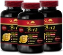 imunní podpůrné pilulky - METHYLCOBALAMIN VITAMIN B-12 5000 - proti stárnutí doplněk pro ženy, nejlepší energetické doplňky, vytrvalost výdrž, imunitní podpůrná kapsle, vitamin B 12 metabolismus - 3 Bot 180