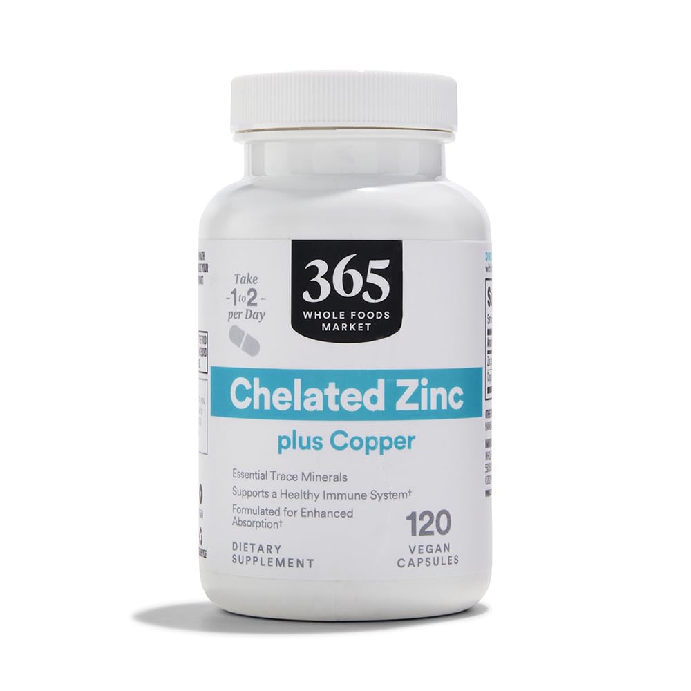 365 od Whole Foods Market, Chelated Zinc plus Copper, 120 Count