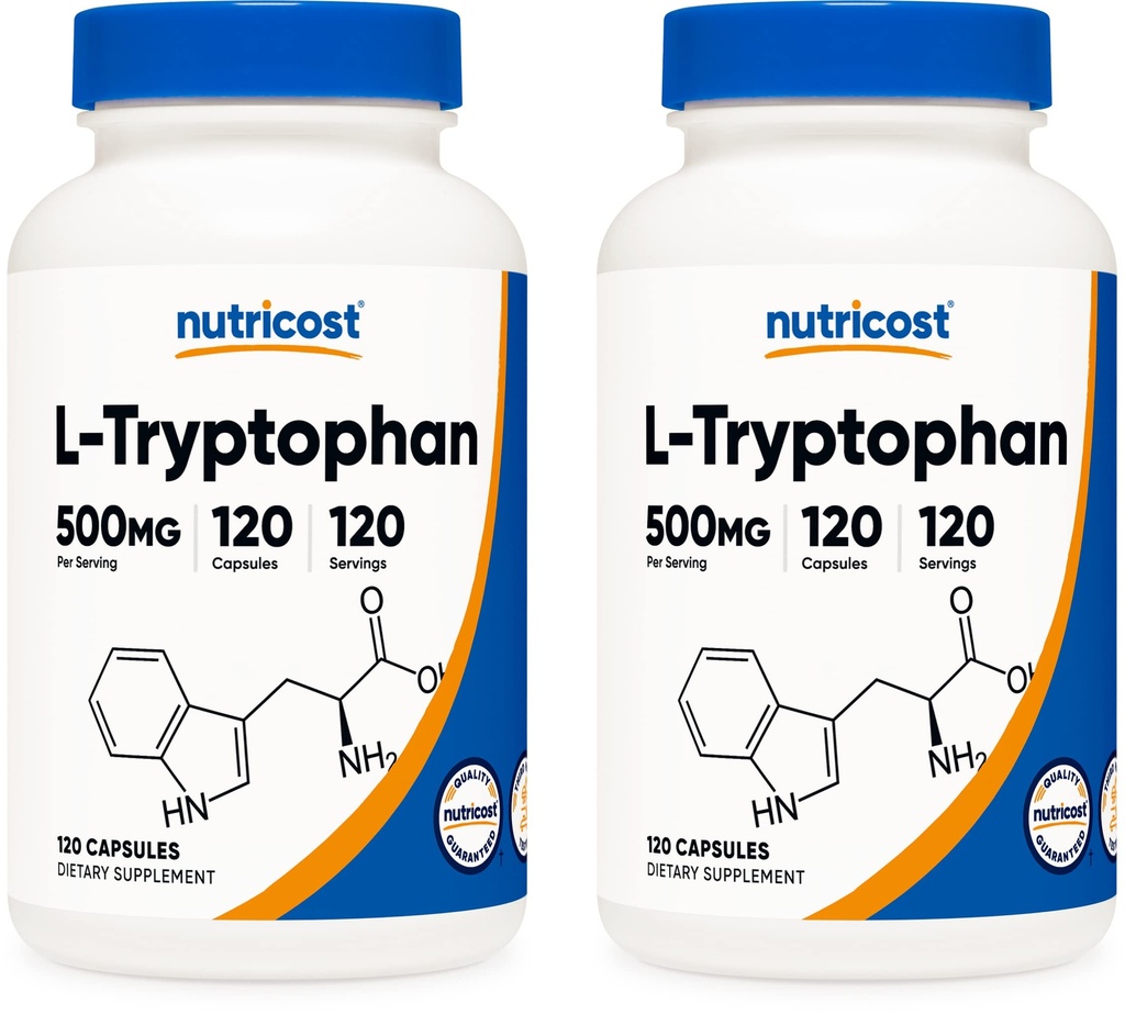 Nutricost L- tryptofan 500mg, 120 tobolek (2 lahvičky)