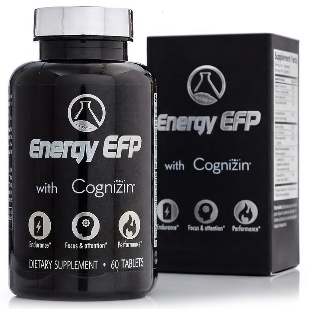 Energy EFP Brain Booster - 60Ct Nootropní energetické doplňky pro Focus & Stamina s Citicoline, Vitamin B, Ashwagandha, L-Theanine, Ginseng