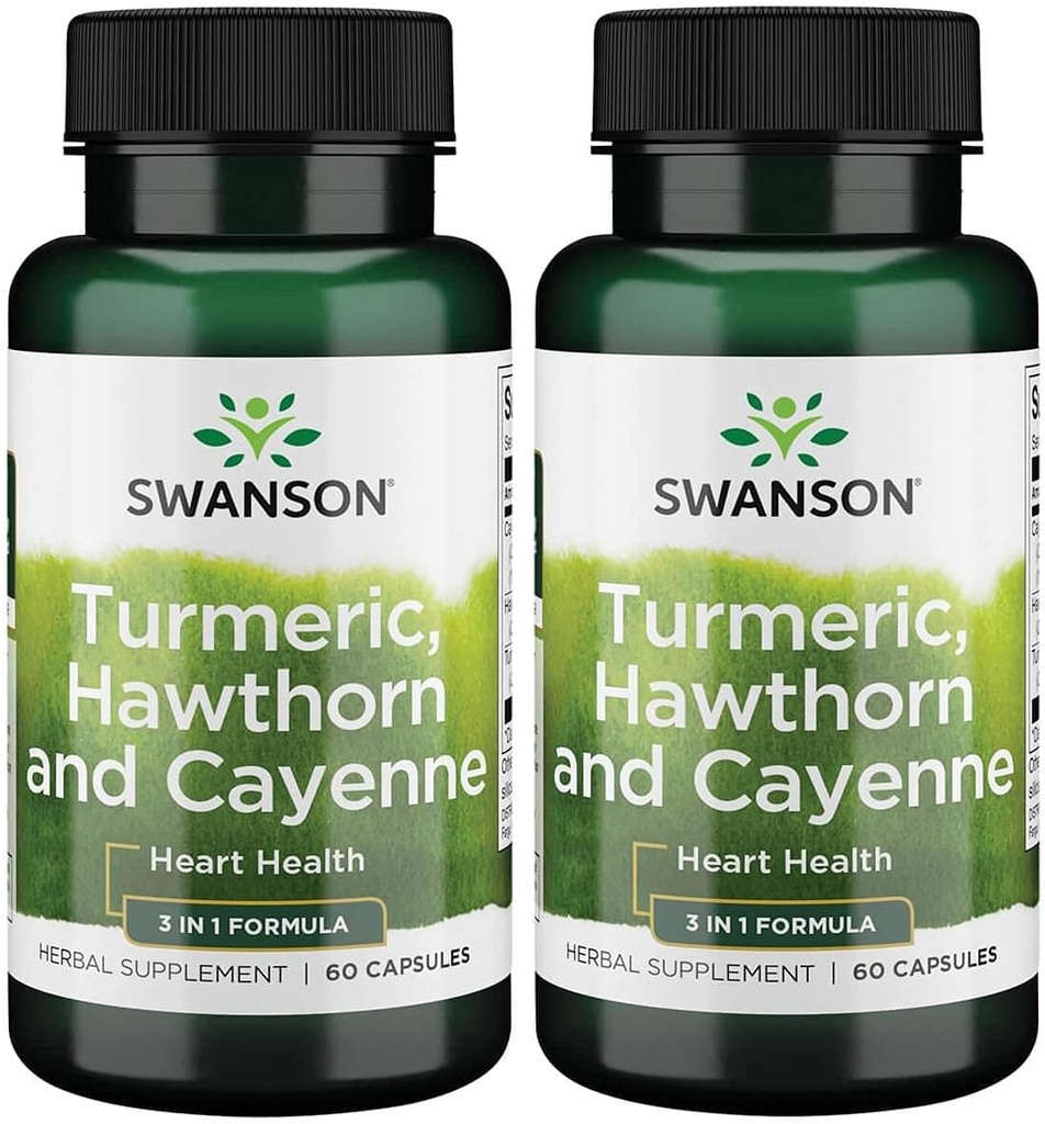 Swanson Full Spectrum Turmeric Hawthorn & Cayenne 60 Kapsle (2 balení)