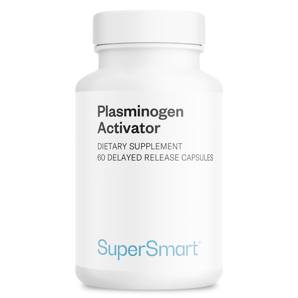 Supersmart - Plasminogen Activator (Advanced Formule) - s Pterostilbene, Nattokináza, Serrapeptáza, OPC - High potency Antioxidant Supplement PHAR124; Non- GMO & Gluten Free - 60 Zpožděné uvolňovací kapsle