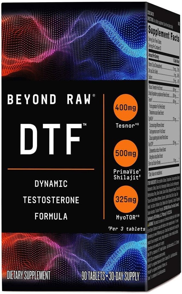 Beyond Raw DTF, Dynamic Testosteron Formule, Non- Stimulant, 90 Počet