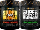ALPHA LION Superhuman Pre Workout Powder & Post Workout Recovery Bundle, Setrvalá energie & Focus + Lean Muscle Growth, Síla & Volume (Hulk Juice & Gainy Smith Apple)