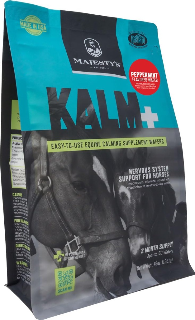 Majesty Kalm Horse / Equine Peppermint Wafers 60 Day Supply