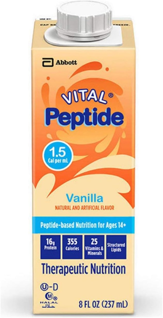 1.5 Cal, 24 Počet, Kompletní, Vyvážená nutriční vzorec pro věk 14 + s GI podmínky, s 16g protein a prebiotika, pro ústní nebo Tube krmení, Vanilla, 8-fl- oz Carton