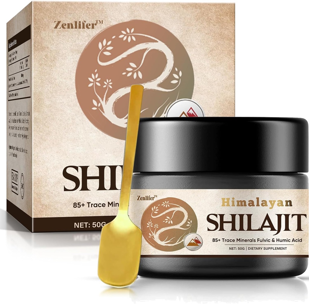 Shilajit Pure Himalayan Organic Shilajit Resin, Potency Natural Organic Shilajit Supplement Resin s 85 + stopové minerály & Fulvic Acid for Energy, Imunitní podpora