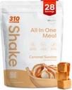 310 Nutriční All- In- One Strava Náhrada Shake Powder - Plant- Based Protein Smoothie Blend w / High Fiber, Probiotika & Adaptogens - Low Carb, Vegan, Keto & Paleo Friendly - Karamel Sundae - 28 Srv