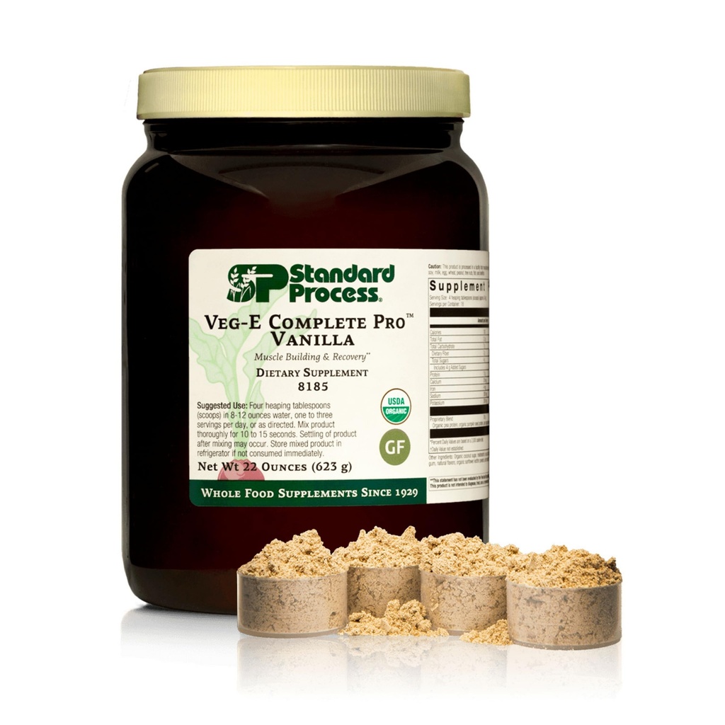 Standardní Process Veg-E Kompletní Pro - Organic, Plant- Based Protein Powder for Muscle Building & Recovery - Podporuje vlasy, kůže a nehty - Vegan & gluten-Free - Vanilla, 18 Servings