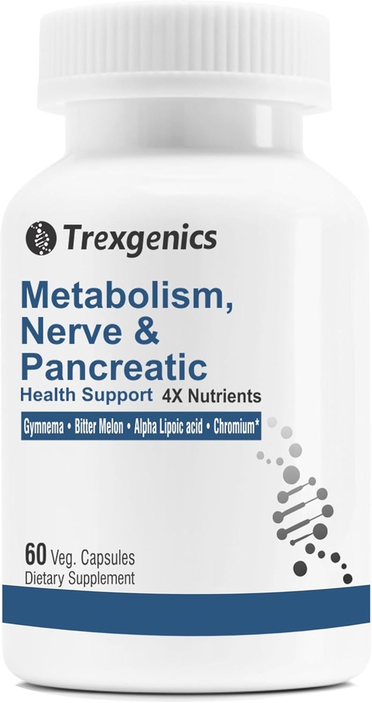 Podpora metabolismu trexgeniky s GYMNEMA 75% enzymatickou kyselinou 150 mg, hořkou Melon 5% Bitter 150 mg, chrom & alfa LIPOIC ACID150mg (60 Veganových kapslí) (balení po 1)