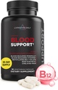 Livingood Denní doplněk železa pro ženy a muže, Krevní Supplement s Chelated železo, Metylovaný B12, Vitamin C, Zink & Folát, Vegan, Non GMO, Lepek zdarma, Allergen zdarma, 30 Kapsle