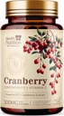 Cranberry Pills Dodatek 25,000mg - Čerstvý Cranberry Ekvivalentní prášek Extrakt s vitamíny C & E - Močová Trakt Zdraví Podpora, Cran Berry Ovoce, Cukr Volné Formule, Lahvička v USA - 60 Kapsle