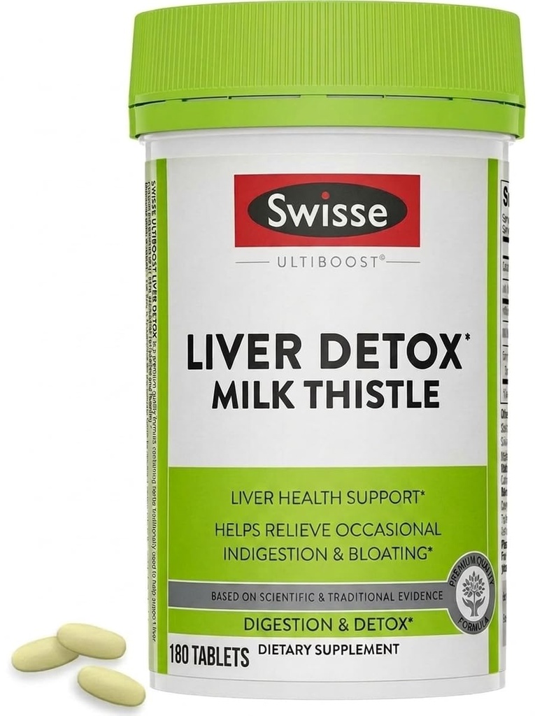Swisse Milk Thistle Játra Čistota Detox & Opravy Játra 124; Játra Detox & Játra Podpora Thistle + Turmeric + Artyčoky Extract 124; Dávka pro Vaše játra Tills 124; 180 Játra pilulky